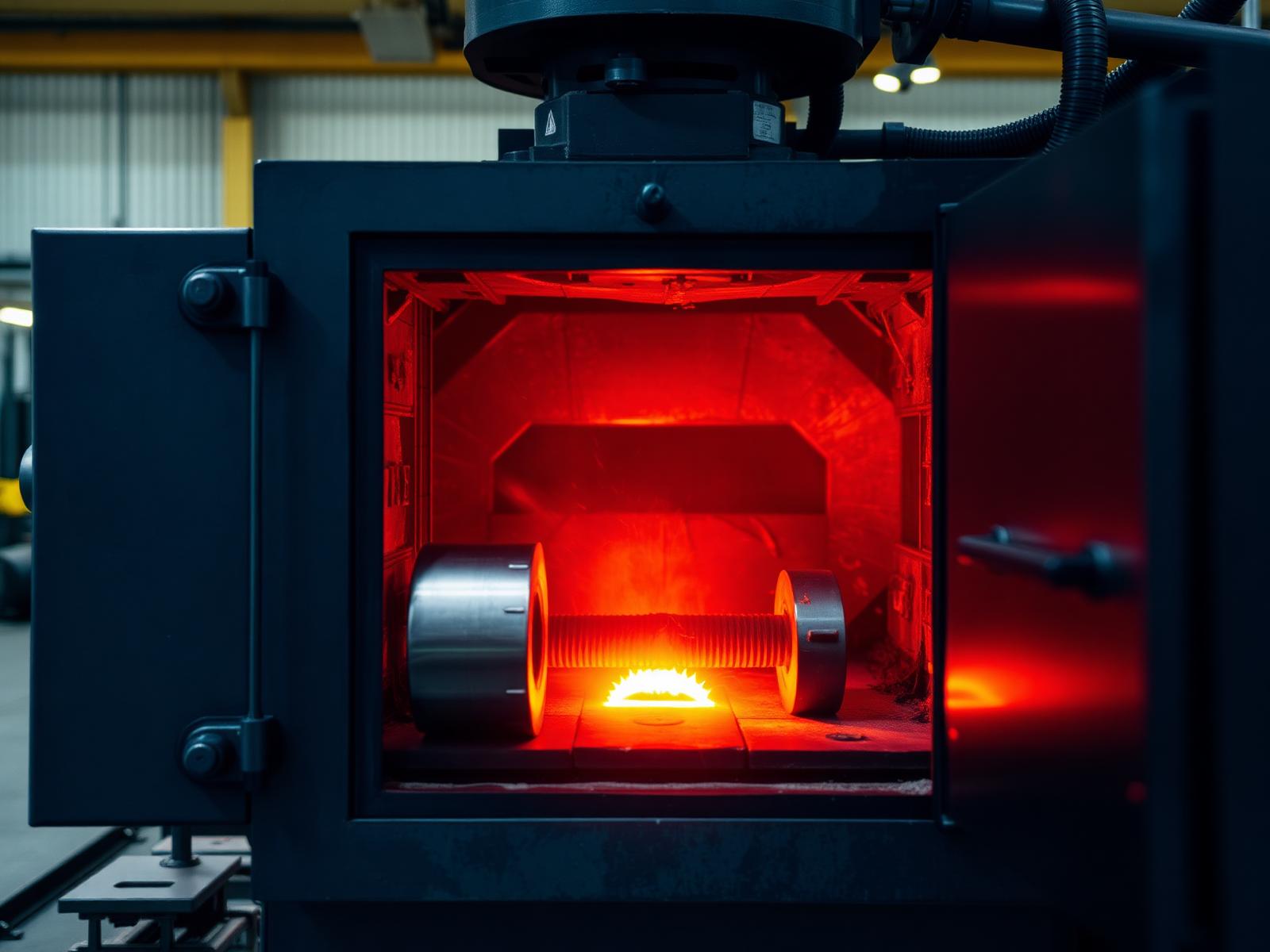 Forno industrial em operação